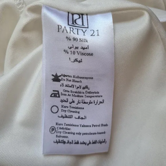 Imported Turkish Party21 Silk Ruffle Knee Length Dress w/Multi Shimmer Sequin 6 - Picture 16 of 17